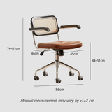 Vintage Chic: Leather and Chrome Office Chair with Adjustable Height and Comfortable Armrests - StoolTopia