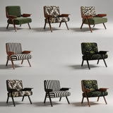 Vintage Designer Single Sofa Chair with Ash Wood Frame - StoolTopia