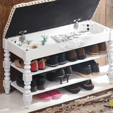 Vintage Floral Upholstered Shoe Storage Bench - StoolTopia