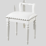 Vintage Hand - Carved Solid Wood Vanity Chair - European Style Accent Stool - StoolTopia