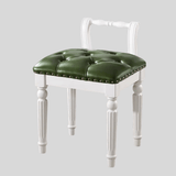 Vintage Hand - Carved Solid Wood Vanity Chair - European Style Accent Stool - StoolTopia