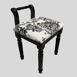 Vintage Hand - Carved Solid Wood Vanity Chair - European Style Accent Stool - StoolTopia