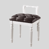 Vintage Hand - Carved Solid Wood Vanity Chair - European Style Accent Stool - StoolTopia