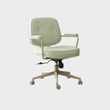 Vintage Leather Swivel Office Chair - Adjustable Height with 360° Rotation - StoolTopia