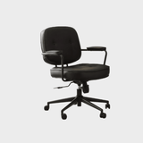 Vintage Leather Swivel Office Chair - Adjustable Height with 360° Rotation - StoolTopia