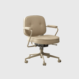Vintage Leather Swivel Office Chair - Adjustable Height with 360° Rotation - StoolTopia