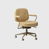 Vintage Leather Swivel Office Chair - Adjustable Height with 360° Rotation - StoolTopia
