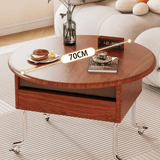Vintage - Style Lift - Top Coffee Table with Storage & Wheels – Multifunction Oval Design - StoolTopia