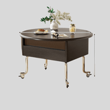 Vintage - Style Lift - Top Coffee Table with Storage & Wheels – Multifunction Oval Design - StoolTopia