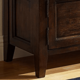 Vintage Tufted Leather Storage Bench with Cabinet Doors - StoolTopia